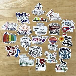 Music Teacher Die Cut Stickers Lot Of Approx 21 Musician Student Notes School